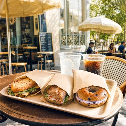 Fit Meal Prep 200 Pack Paper Sandwich Bags 7 x 6”, Greaseproof Snack Bags, Unbleached Pastry Bag, Recyclable Small Brown Paper Bags, Cookie Sleeves, Food Packing for Bakery, Donuts, Bagels