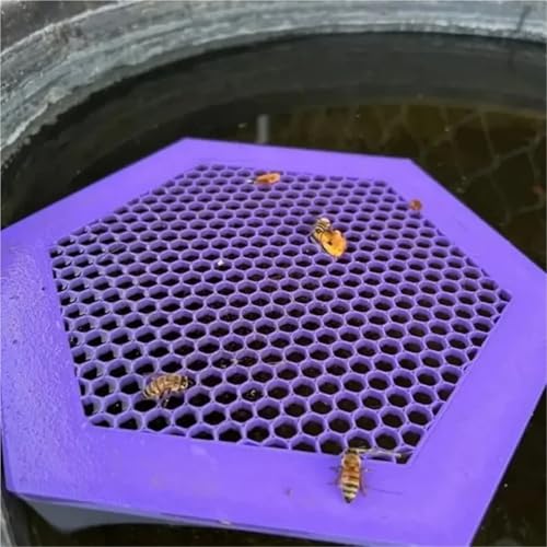 4pcs Floating Bee Island-Bee Waterer Hexagonal Insect Drinking Tray Acrylic Beekeeping Setups Luring Insects Catcher Cups | Yellow - color: Yellow