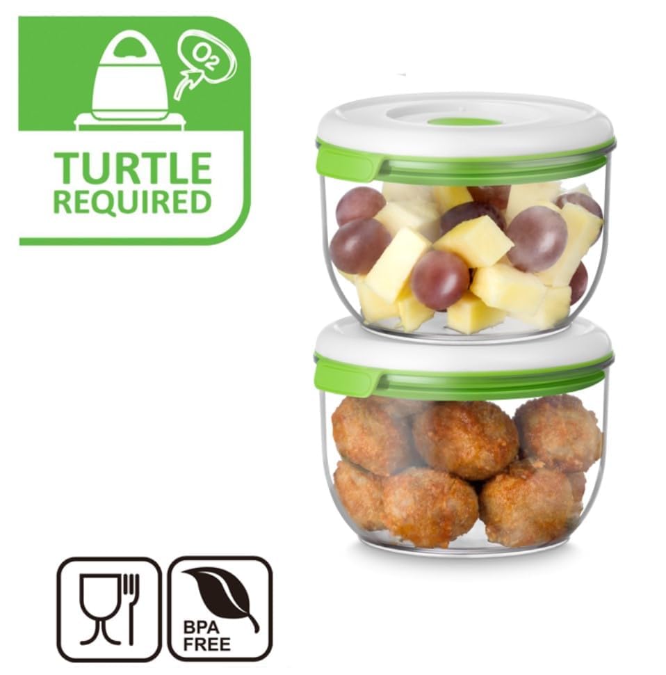 FOSA Vacuum Seal Food Storage System Reusable Medium Containers, 2 pack, 28oz size (Vacuum Pump not Included) - size: 28oz × 2