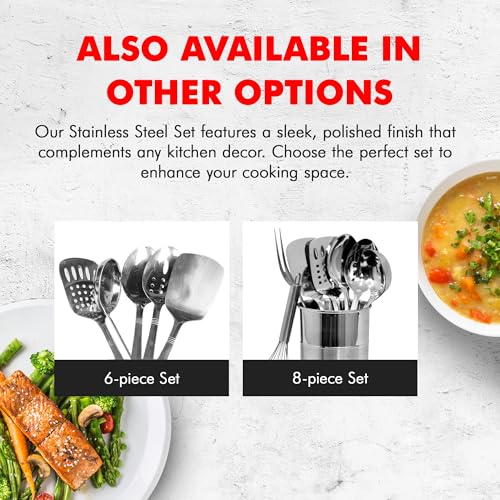 Chef Craft - 8 Piece Stainless Steel Kitchen Utensils Set with Utensil Holder - style: 8 Piece Set with Holder