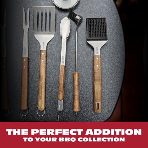 BBQ-AID Silicone Basting Brush for Grilling - Premium Acacia Wood Sauce Brush for BBQ & Smoking - Heat Resistant Marinade & Meat Brush - Dishwasher Safe Cooking Brush - Perfect For Fathers Day Gift