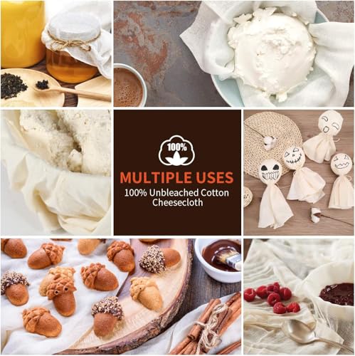 Cheese Cloths, Grade 90-36x36 Inch (9 Sq Ft),Washable & Reusable Cheesecloth for Straining & Cooking,100% Unbleached Ultra Fine Cotton Fabric,Food-Grade Muslin Cheese cloth - 1 Sq Yard - size: Grade 90 - 1 Sq Yard
