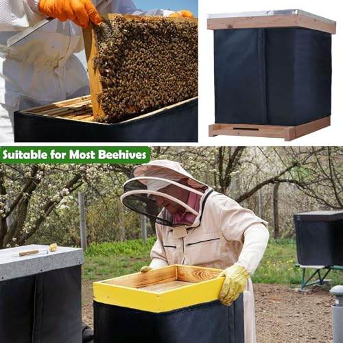Bee Hive Wrap for Winter,3 Layers 600D Oxford Cloth Bee Box Comfort Protective Cover,Waterproof,Windproof and Coldproof Wrap,Suitable for Most Beehives of Winter Honeycomb Packaging Supplies
