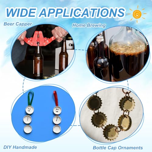 uxcell 60 Pcs Oxygen Absorbing Beer Bottle Caps, 32mm Pry Off Bulk Crown Caps Bottle Toppers for Soda Beer Wine Glass Bottles Home Brewing DIY Pendants or Craft Scrapbooks, Pink - color: Pink