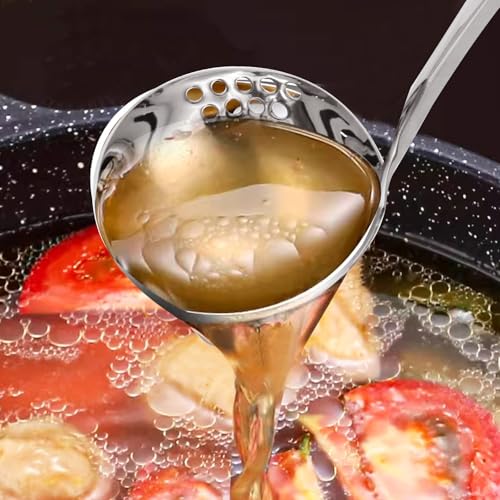 1Pcs 11.8 Inch Stainless Steel Soup Ladle, Stainless Steel Heavy Ladle with Pour Spout for Cooking/Serving Canning(Style-1) - size: Style-1