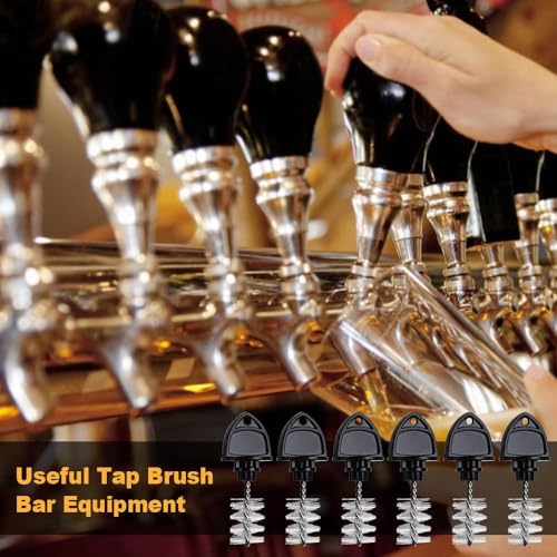 FERRODAY Draft Beer Tap Plug 12 Pieces Keg Faucet Tap Plug Brush Draft Beer Rubber Tap Soother Covers Beer Faucet Brush Plug Beer Faucet Tap Cleaning Plug - 6+6 Keg Faucet Brush Plugs for Keg Beer - size: 6+6 Black