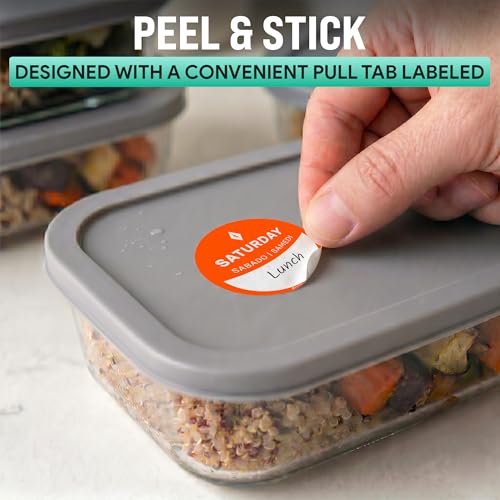 Date Stickers for Food - Day of The Week Day Dots Removable Food Labels, 1" Date Dot Stickers for Food Containers, 1,750 Labels - color: Sheet Labels