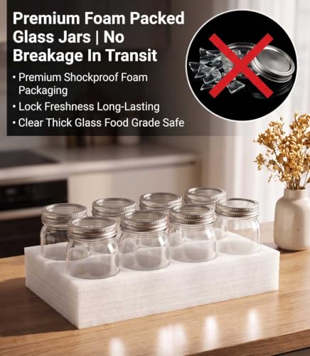 Mason Jars with Airtight Lids,16oz Wide Mouth Food Grade Glass Canning Jars,Food Storage Leak-Proof, Dishwasher Safe, Perfect Fermenting, Pickling, Overnight Oats,Snacks, Candies, DIY Projects (8PACK) - size: 16oz*8PCS