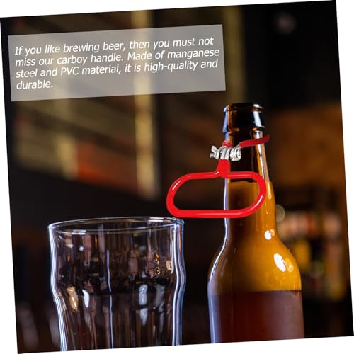 Luxshiny 3 Pcs Handle Fermenting Kit Gallon Water Bottle Caps Bottle Handling Tool Glass Carboy 5 Gallon Carboy Glass Jug Carboy Holder for Smooth Neck Fermenter Plastic Plate Metal
