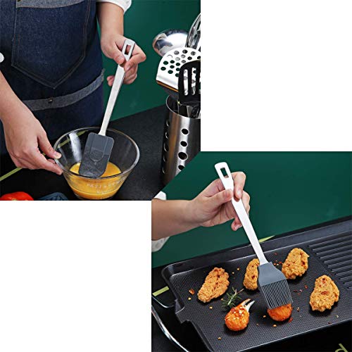 Cooking Spoon, Berglander 6 Pieces Spatula Set Stainless Steel, Metal Spatula, Serving Spoon, Kitchen Tools Set Non-Stick And Heat Resistant, Dishwasher Safe, Easy to Clean (6 Packs) - size: B. 6 Pieces