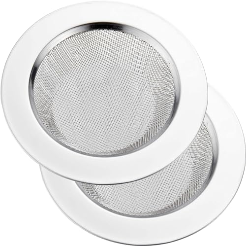 LASSHSWA 2 PCS Kitchen Sink Strainer Stainless Steel, Kitchen Sink Drain Strainer, Sink Strainers with Large Wide Rim 4.5" Diameter for Kitchen Sinks - style: 2 PACK