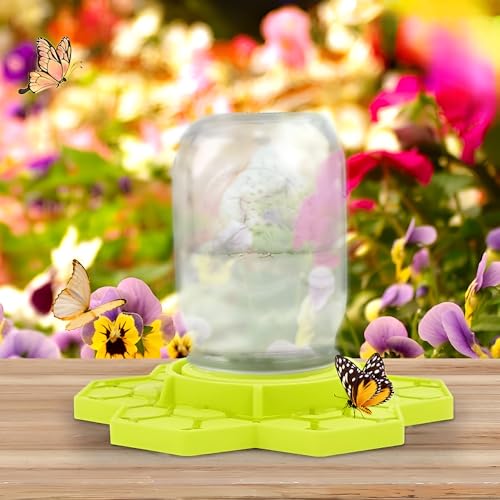 Bee Feeder for Mason Jar – Silicone Bee Watering Station for Garden, Compatible with Regular Mouth Mason Jars(2 Pack)(Yellow) - color: Yellow
