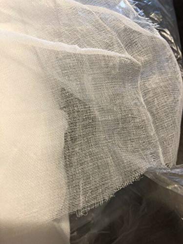 Cheesecloth, Natural Grade 60 Unbleached, 32x28 mesh, 5 Yards, For Cooking, Straining, Basting,Cheese-Making, Nut Milk Bag, Canning, Jellies, Reusable, 100% Cotton Fabric