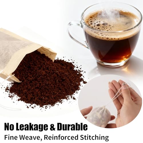 60Pcs Reusable Tea Bags for Loose Leaf Tea, 3x4inch Sachet Bags Empty, Unbleached Muslin Cloth Bag with Drawstring for Potpourri Spice Rosemary cheese cloths cheesecloth Coffee Herbs Cooking Soup