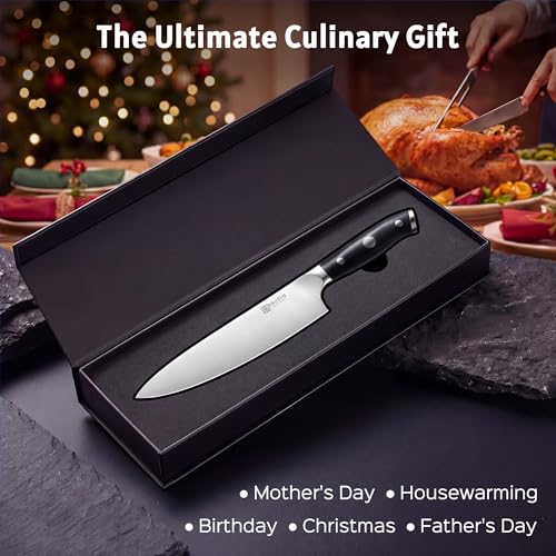PAUDIN Chef Knife,8 Inch Professional Kitchen Knife Dishwasher Safe,Forged German Stainless Steel Sharp Cooking Knife,Ergonomic G10 Handle Full Tang Meal Prep Knives,Home Restaurant Gift for Men Women - size: Chef Knife - 8 inch