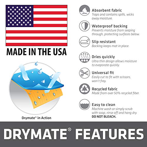 Drymate Jumbo XL Dish Drying Mat (19”x24”), Low-Profile, Super Absorbent, Quick Dry Fabric, Waterproof & Slip-Resistant, for Kitchen Counter, Trimmable, Easy to Clean (USA Made)(Indigo) - size: 19" x 24"
