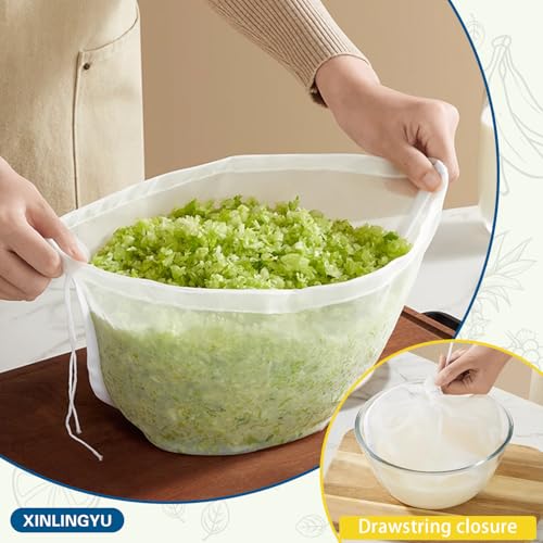 6 PCS Cheese Cloth Filling Squeeze Bags Reusable Straining Bags | Vegetable, Soy Milk, Dumpling Fillings,Nut Milk Bag Reusable for Straining Oat Milk, Celery Juice Nut Bag