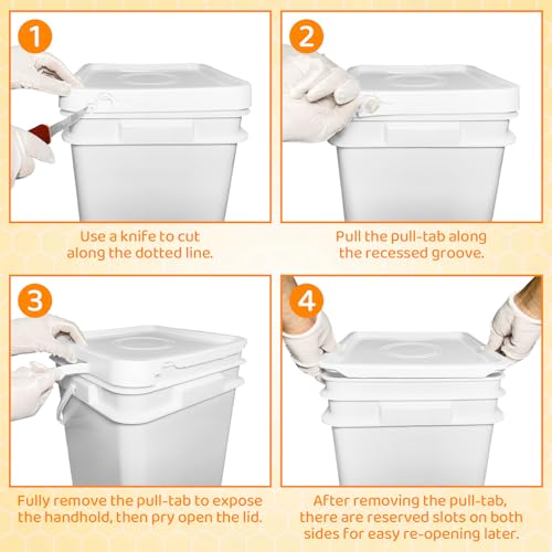 Honey Bucket w/Gate, 5&3 Gal, Stainless Strainer, Honey Extractor Kit&Double Sieve Stainless Strainer w/ 2 Filter Bags & Scraper, Fits Complete Honey Extraction Equipment