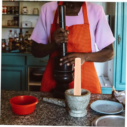 Cabilock Beech Wood Garlic Pestle Stick Handheld Kitchen Mortar Pounder for Garlic and Wooden Masher for Crushing Spices and Sauerkraut