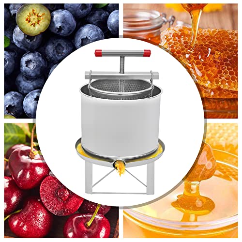 12.6L Fruit Wine Press, Stainless Steel Large Bee Honey Press Extractor Beeswax Presser Household Manual Honey Extractor Cheese Press Grape Cider Wine Making Equipment for Self in Hom - size: 12.6L