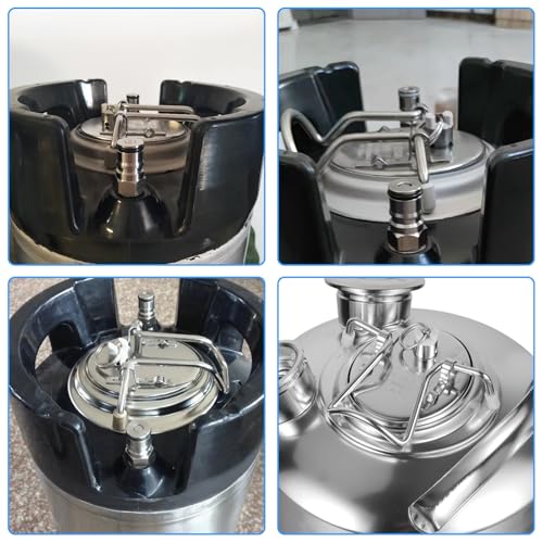 Stainless Steel Corny Keg Carbonation Lid Leak-proof Carbonation Keg Lid for Corny Cornelius Keg Keg Accessories Replacement Parts with Extra Air Valve & Keg Post O-ring Home Brewing Equipment