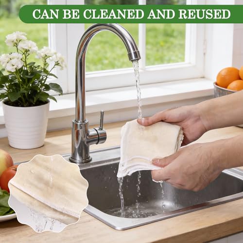 12 Pcs Organic Cheese Cloths 20x20 Inch, Reusable Grade 100 Cheesecloth for Straining,100% Unbleached Cotton Muslin Cheesecloth for Cheese Making, Cooking, Baking, Juicing