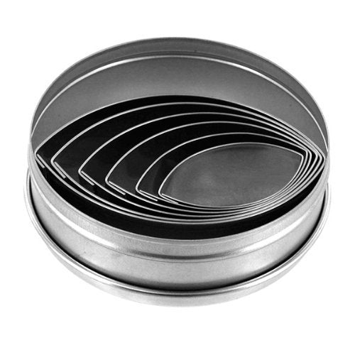 Ateco 6 pc Plain Football Cutter Set - size: Plain Edge, style: Football (6 pcs)