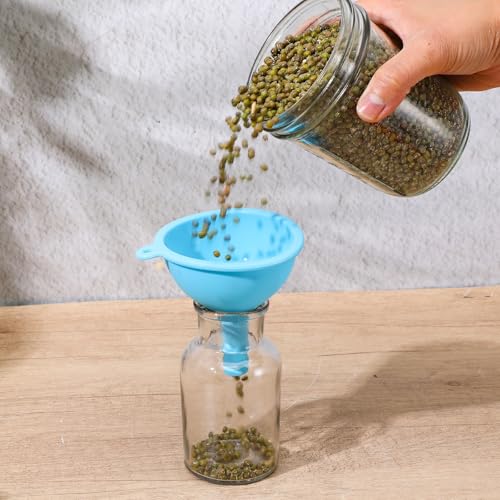 4 Pcs Silicone Kitchen Funnels - Flexible Condiment Sauce Canning Wide Mouth Funnel - Funnels for Kitchen Use Filling Bottles Jars Cans Powder Liquid Spices