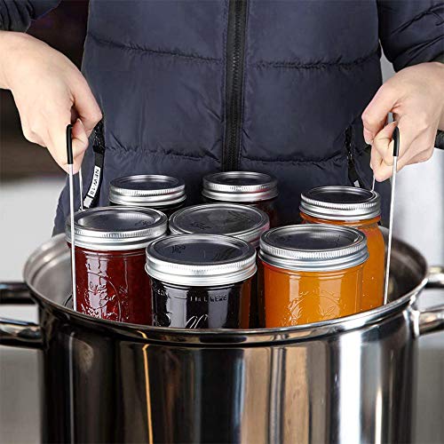 Picowe 11.7inch Canning Rack, Stainless Steel Steamer Canning Jar Rack with Silicone Handle, Canner Rack Canning Supplies Kit for Regular Wide Mouth Mason Jars Ball Jars(1 Pack)