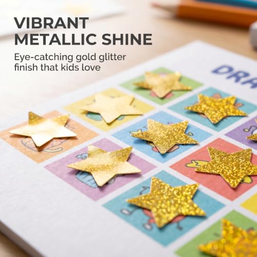 500Pcs Gold Glitter Star Reward Stickers, School Classroom Potty Training Envelope Seals, Wedding Birthday Party Favors - color: 500pcs- Gold Glitter Star