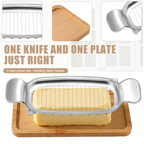 lasuroa Stainless Steel Cheese Cutter and Butter Slicer - Multifunctional Kitchen Food Tool for Block Cheeses and Butter - style: Butter Slicer+Trays