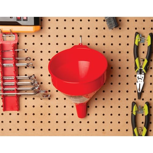 Performance Tool W54276 All Purpose 2 Quart Plastic Funnel with Straining Screen, Rugged and Corrosion Resistant, Capacity Indicated when Outlet is Blocked