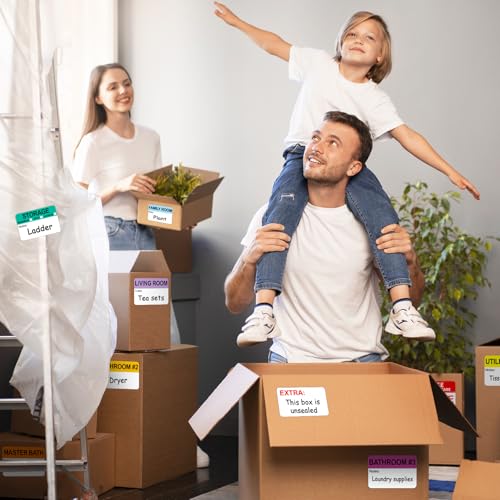 Kingtac 600 Writable Home Moving Stichers - 2' x 3', 20 Color-Coded Home Moving Packing Labels with Fragile, Extra, Heavy Options.Stick to Cardboard Boxes and Plastic Bins, No Extra Tape Needed - color: Mov-0305-40-600pcs
