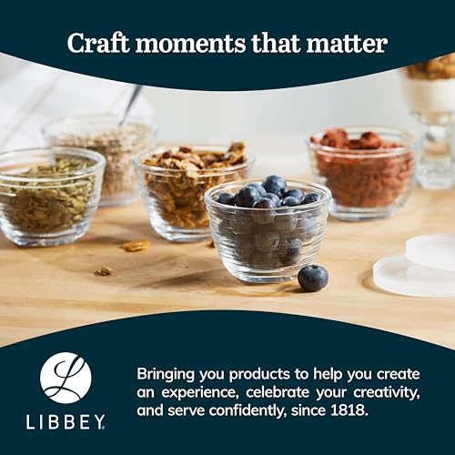 Libbey Small Glass Bowls, Glass Containers with Lids Set of 8 to Keep Leftovers Fresh, Meal Prepping and More, Dishwasher Safe Small Bowls for Dips - color: Small/w Lids 8
