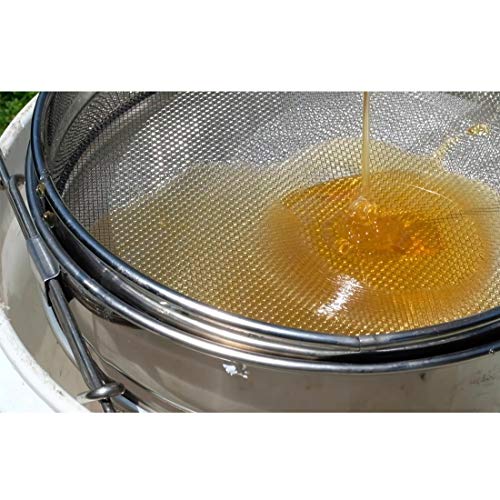 Mr.Bee Honey Harvesting Beekeeping Starter Tool Kit Set of 5 Double Sieve Stainless Steel Honey Strainer, Frame Holder, Uncapping Fork, Honey Gate Extractor and Queen Catcher for Beekeeping Supplies