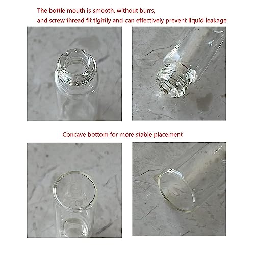 1 Dram Glass Sample Vial,4 ML Clear Borosilicate Glass Liquid Sampling Sample Glass Thread Bottles,15x45mm,13-425 Black Screw Caps with PE Liner, Pack of 100. - size: 4ML