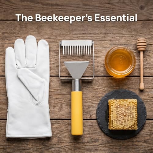 Stainless Steel Uncapping Fork, Ergonomic Plastic‑Handle Honey Scraper Tool for Beekeeping Honey Extraction