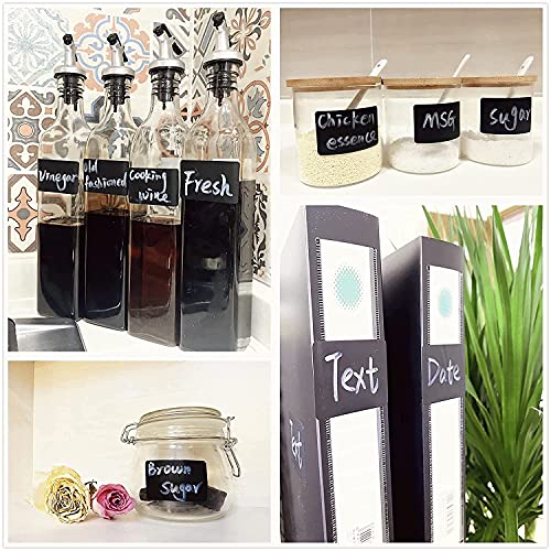 Wavy Shape Chalkboard Labels,Erasable Reusable Blackboard Stickers with 1 Liquid Chalk Pen,150 Pieces,for Jars, Spice, Craft, Home, Kitchen, Parties Decoration, Craft Rooms, Weddings - size: 2.17" x 1.38"