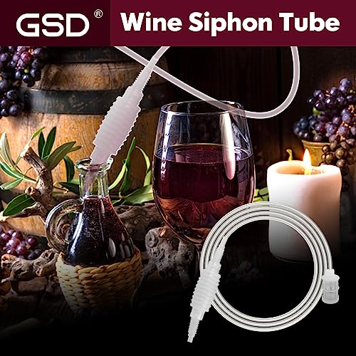GSD Wine Siphon Tube Hose Beer Siphon Pump for Wine Making Brewing, 2M/6.6FT