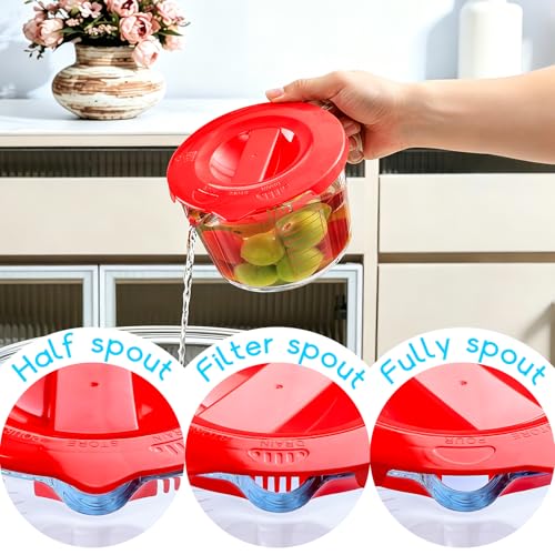2-Cup High Borosilicate Glass Measuring Cup with Lid for Kitchen | Glass Measuring Beaker with Handle, Measuring Cups with Lid for Liquids, Ideal for Baking, Cooking, Mixing, and Heating - size: 2-Cup