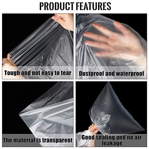 Teling 50 Pack 5 Gallon Bucket Liner Bags Clear Ice Bucket Liners Turkey Brine Disposable Marinating Container Bag for Storage Food, Leak Proof,20 x 28 Inches(3 Mil) - size: 3 Mil