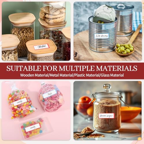 1000 Food Labels, Removable Freezer Labels with Dispenser, Red/Blue | 1" x 3", Writable Blank Labels, Strong Adhesive, No Residue, Waterproof, Oil-Resistant, for Jars, Containers, Pantry