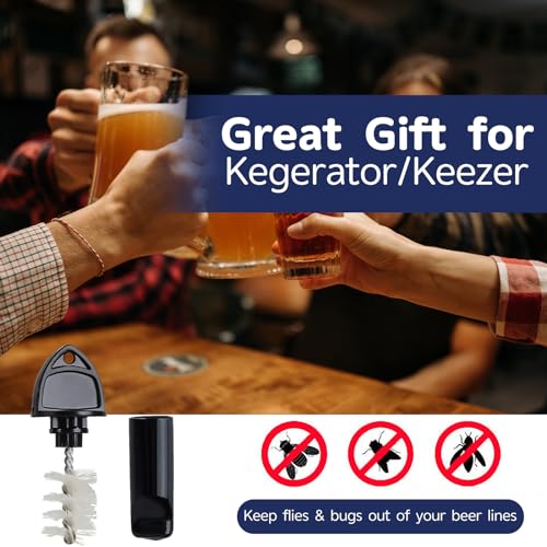 Beer Faucet Cap & Plug Covers 12 Pack Brushes & Rubber Draft Faucet Soother Sanitary Covers Spout Plug Cleaning Tap Kit for Kegerator