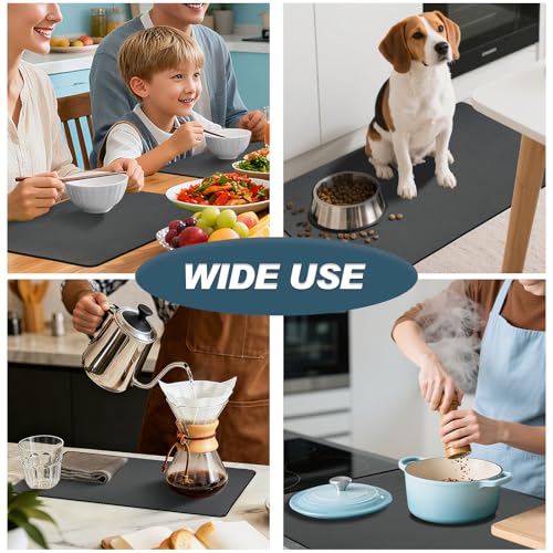 Dish Drying Mats for Kitchen Counter, Waterproof Coffee Mat for Countertop, Under Sink Mats, Coffee Bar Mat Accessories - size: 12" x 19"