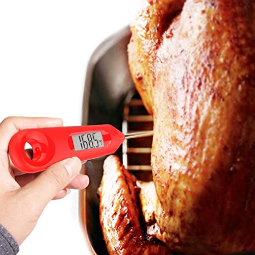 2 in 1 Stainless Steel Whisk & Instant Thermometer 12 inch Probe Combo | Perfect for cooking candy, yogurt, chocolate, buttercream, sauce, and cake. Handheld egg beater with integrated temp probe.