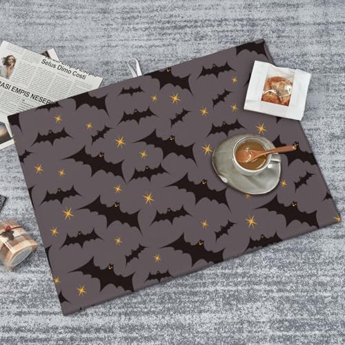 Star Bats Witchy Dish Drying Mat For Kitchen Counter, Super Absorbent Microfiber Dish Drying Pad, Kitchen Gadgets For Easy Clean Multi-Use Large 18"x24" - color: Star Bats Witchy