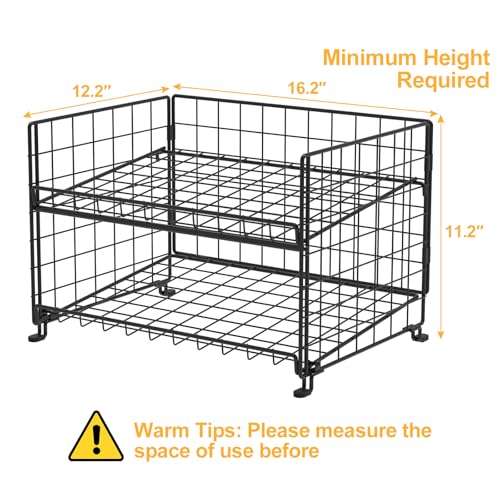 JKsmart 3-Pack Stackable Rack Organizer, Can Rack Storage for Kitchen Pantry Cabinet Holds Up to 64 Cans, 2-Tier Can Holders for Food, Multifunctional Dispenser for Snacks Soda - size: 2Tier-3 Pack