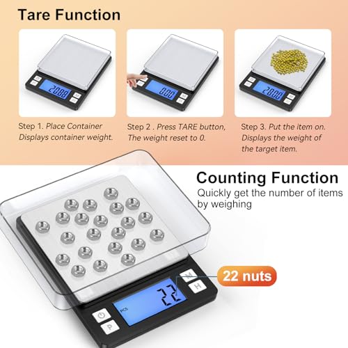 BOMATA 0.01g Small Digital Gram Scale, USB Rechargeable, Upgraded 1kg Jewelry Scale with Larger Display and Hold Function, High Precision, Grams and oz for Herb, Coin, Powder, Yeast, Kitchen Black - size: 0.01g/1kg Black