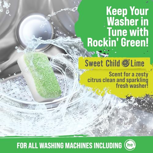 Rockin' Green Deep Cleaning and Deodorizing Tablets for Dishwashers, Washing Machines, and Garbage Disposals, Removes Odor and Residue (Washing Machine Cleaning Tablets, 24 Pack) - size: 24 Count (Pack of 1), style: Washing Machine Cleaning Tablets
