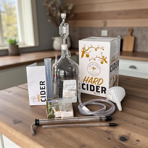 Deluxe Hard Cider Making Kit- 1 Gallon Homebrew Starter Set- DIY Hard Cider Brewing Kit- Includes Auto-Siphon Hydrometer- Must Bee Company - size: Deluxe Hard Cider Kit